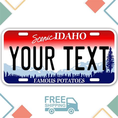 Personalized Idaho License Plate Add Any Text Free | Etsy