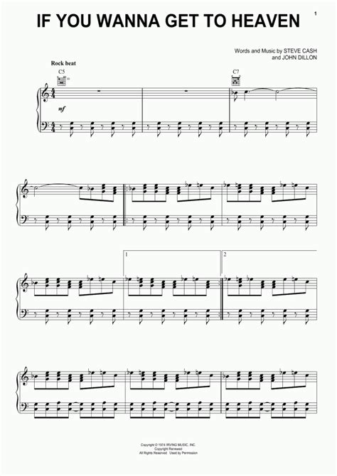 If You Wanna Get To Heaven Piano Sheet Music