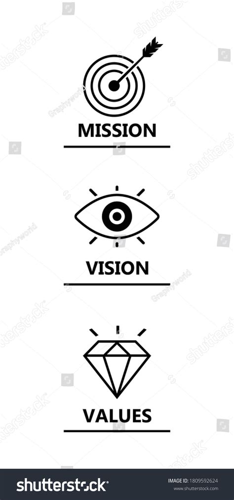 Mission Vision Values Line Art Icon Stock Vector (Royalty Free) 1809592624 | Shutterstock