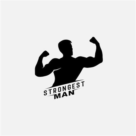 Homem mais forte - design de logo de fitness | Vetor Premium