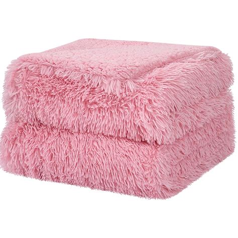 Soft Sherpa Throw Blanket Luxury Shaggy Faux Fur Blanket Pink Queen(90" X 90") - Walmart.com ...