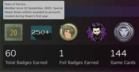 Steam Adds a Special Years of Service Badge to Celebrate 20th Birthday