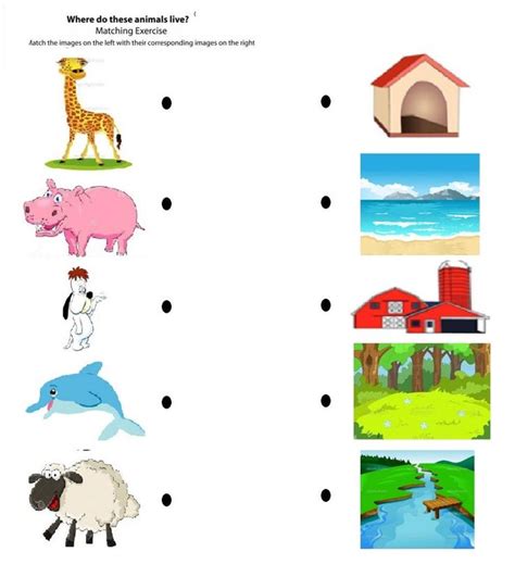 free printable matching animals to their home worksheet (2) | Crafts ...