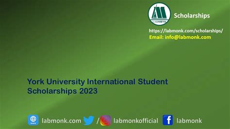 York University International Student Scholarships 2023