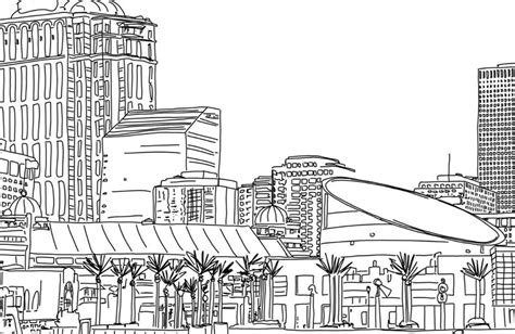 New Orleans Downtown Skyline Drawing Digital Art Print Download - Etsy