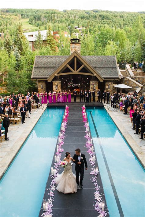 Jessica + Derek's Extraordinary Wedding at the Four Seasons Vail | Poolside wedding, Pool ...