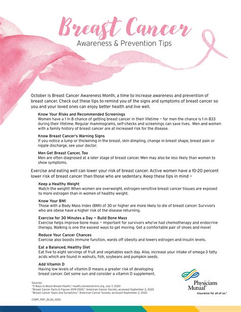 Breast Cancer Awareness & Prevention Tips-1 – Eastwick United Methodist ...