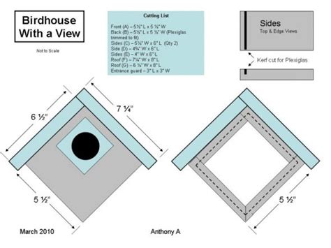 Printable Bird House Plans