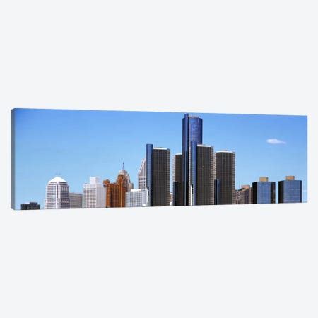 Detroit, Michigan Skyline Canvas Art by Michael Tompsett | iCanvas