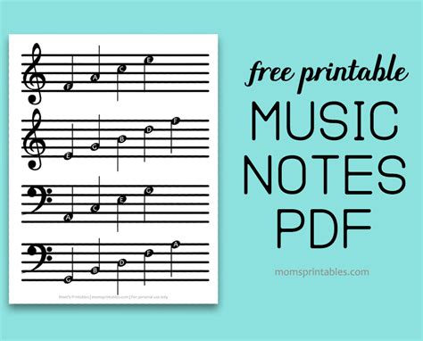 Free Printable Music Notes Sheet - Mom's Printables