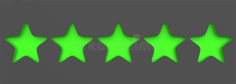 3d Five Green Star on Color Background. Render and Illustration of Golden Star for Premium ...