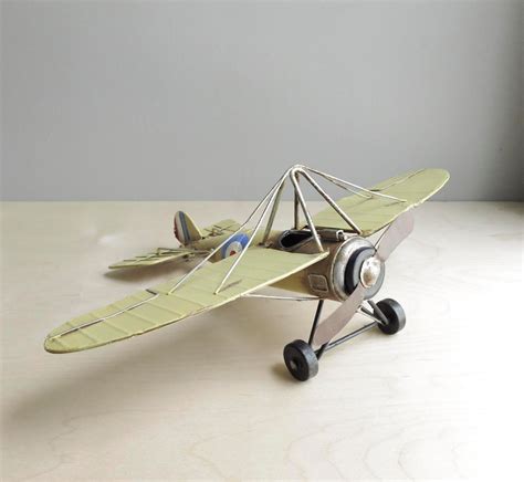 Vintage metal toy airplane | Etsy