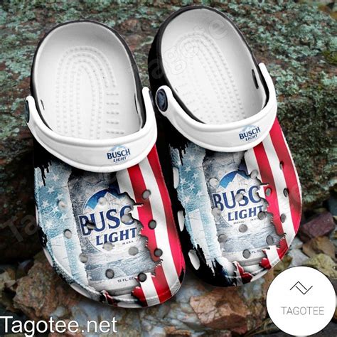 Busch Light American Flag Crocs Clogs - Tagotee