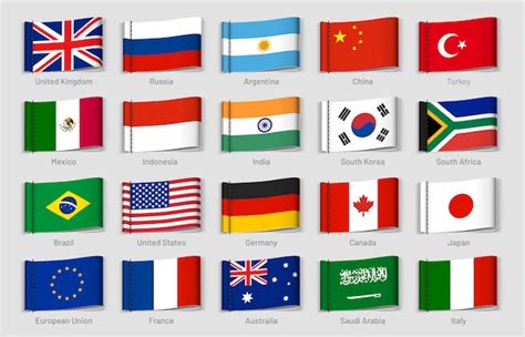 Premium Vector | National flags fabric tags. countries labels, official country flag tag set