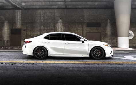 White Toyota Camry Customized with a Touch of Style and on Blaque Diamond Wheels | Camry, Toyota ...