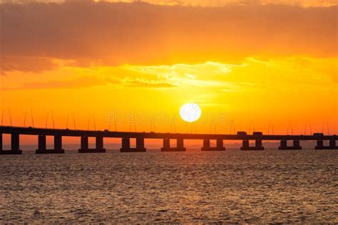 Original Seven Mile Bridge at Sunset Stock Photo - Image of keys ...