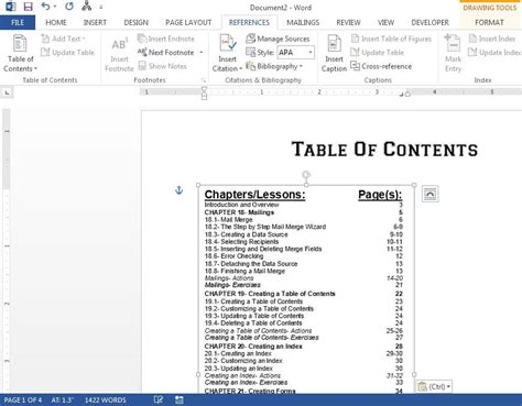 How to Create a Table of Contents in Word 2013 - TeachUcomp, Inc.