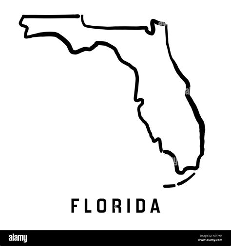 Florida state map outline - smooth simplified US state shape map vector ...