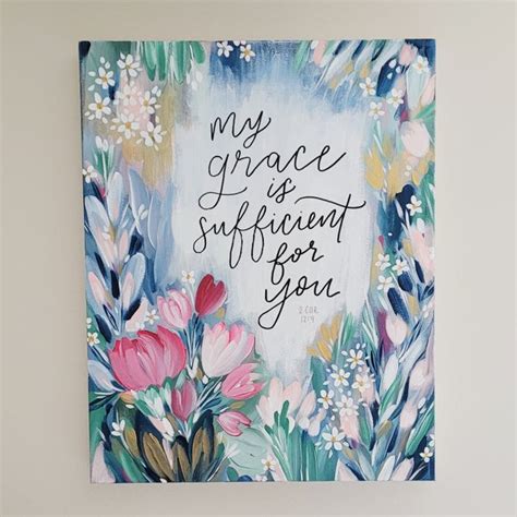 My grace is sufficient for you. Acrylic, hand painted original on thick ...