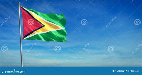 The National Flag of Guyana Stock Image - Image of flag, conflict ...