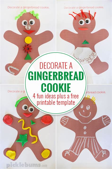 Decorate a Gingerbread Man Craft Template - Free Printable - Picklebums