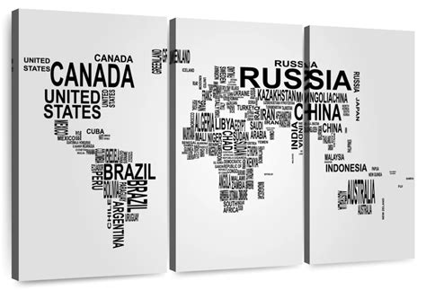 Text World Map Wall Art | Digital Art