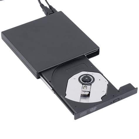 Black Ultra Slim USB External CD-ROM Drive x24 and DVD ROM Drive x8 ...