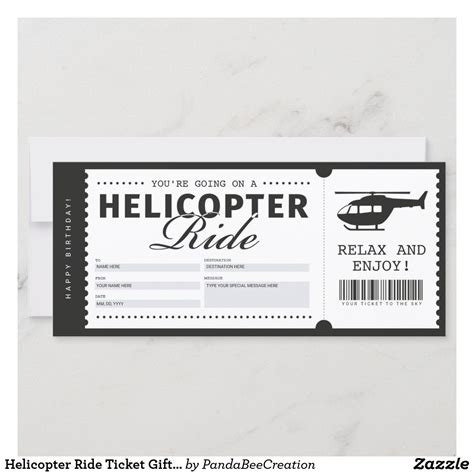 Helicopter Ride Ticket Gift Voucher Certificate | Zazzle