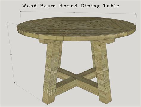DIY Wood Beam Round Dining Table | Round dining table, Outdoor dining table, Wood dining table