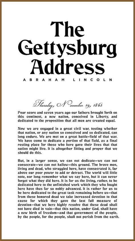 Printable Gettysburg Address