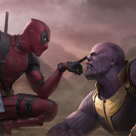 Deadpool And Thanos 4K Wallpaper