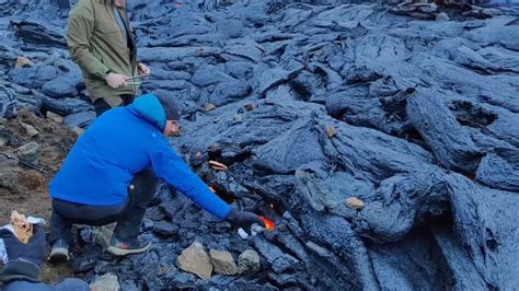 Iceland volcano: Hikers evacuated as lava spurts from new crack in surface | World News | Sky News