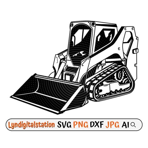 Track Skid Steer Svg Compact Loaders Clipart Construction Vehicle Cut File Heavy Equipment ...