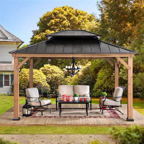 Sunjoy Solid Wood Patio Gazebo & Reviews