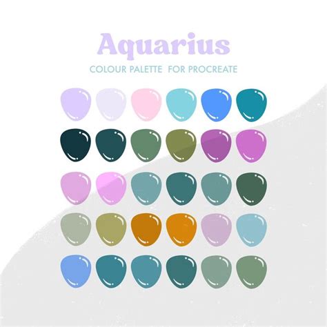 Aquarius Zodiac Sign Colour Palette for Procreate 30 - Etsy Canada ...