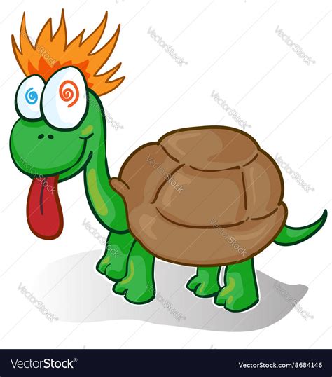 A foolish cartoon turtle Royalty Free Vector Image