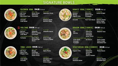 Hawaii Poke Bowl - Food Menu