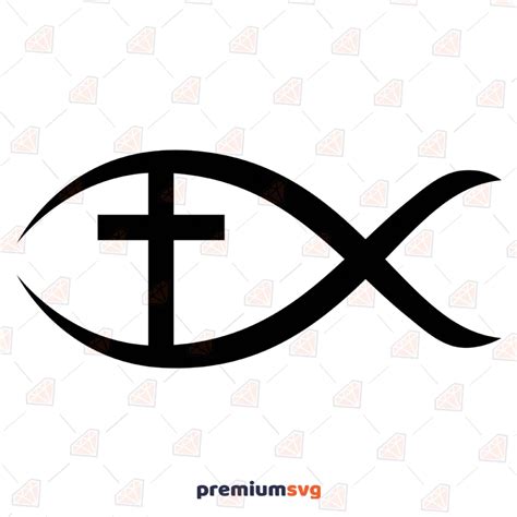 Jesus Fish with Cross SVG Cut File, Jesus Fish Instant Download ...