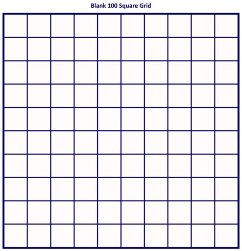 100 Boxes Printable 10 Best Printable Blank 100 Grid Chart Printablee ...