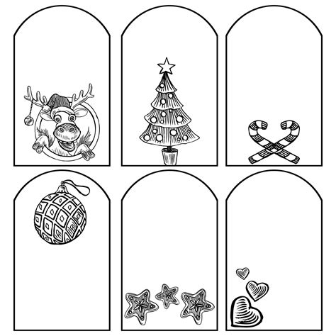 Black And White Printable Christmas Tags