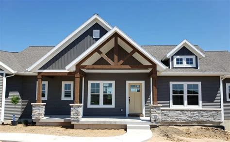 Dark Gray Siding With White Trim | Exterior Color Selections | Ranch house exterior, House ...