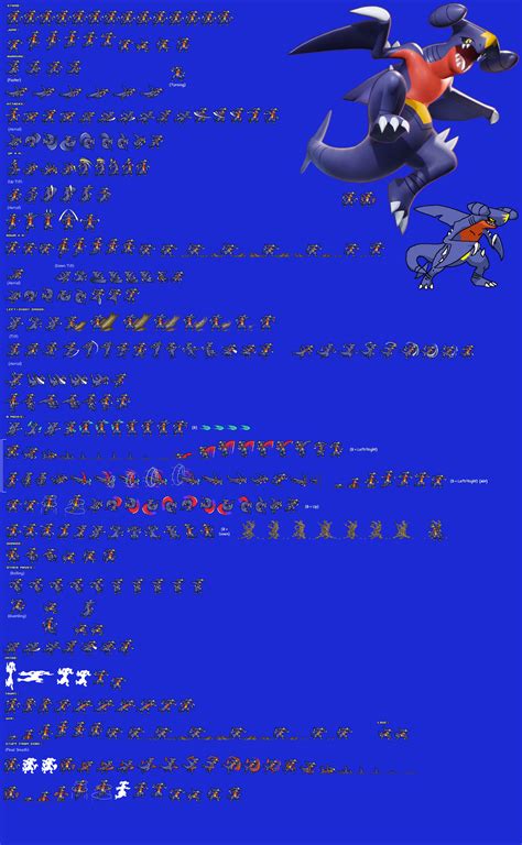 Garchomp - sprite sheet by XxAlexsmashxX on DeviantArt