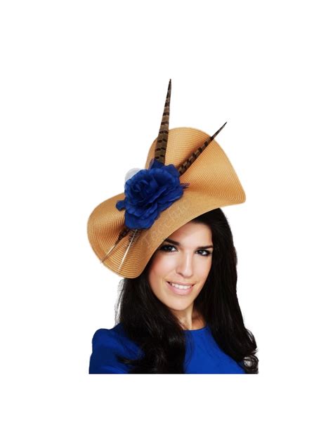 Gold and royal blue fascinator|Wedding hats for women|€125.00