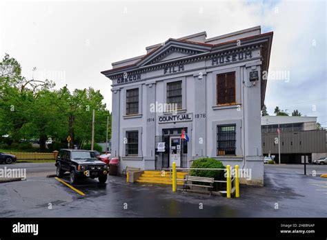 Building of Oregon Film Museum, historic county jail — Astoria, Oregon Stock Photo - Alamy