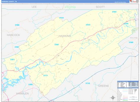 Hawkins County, TN Digital Map - Basic