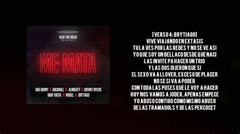 Me Mata [LYRICS] - Bad Bunny x Arcangel x Bryant Myers x Almighty x ...