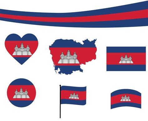 Cambodia Flag Map Ribbon And Heart Icons Vector Abstract 3083513 Vector Art at Vecteezy