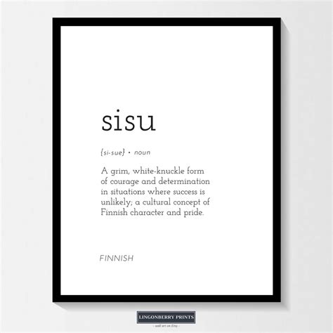 Sisu Definition Print Digital Download Finnish | Etsy | Unusual words ...