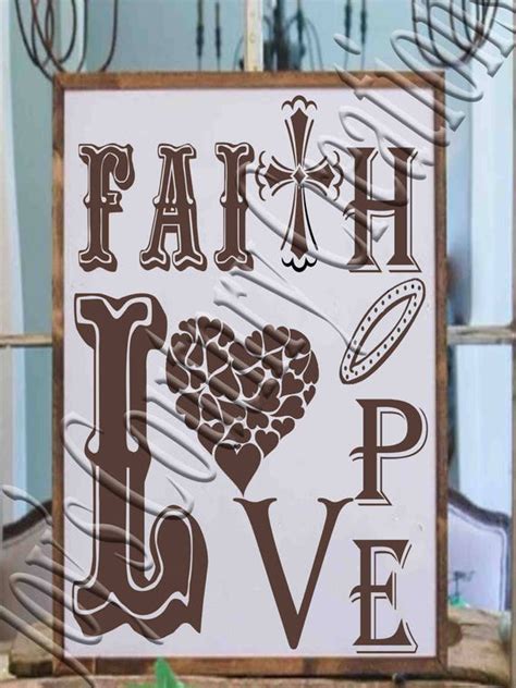 Faith Hope Love Cross SVG PNG JPEG | Etsy