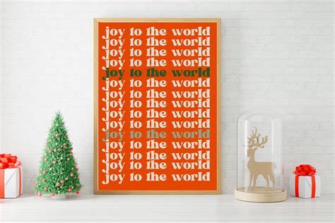 Modern Farmhouse Christmas Décor, Christmas Wall Art, Retro Christmas Decorations, Cozy ...